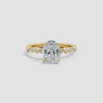 Load and play video in Gallery viewer, Oval Lab-Grown Diamond Engagement Ring with Marquise Motifs
