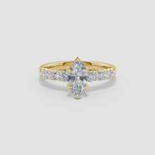 Lab-Grown Solitaire Marquise Diamond Graduated Engagement Ring