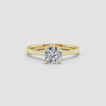 Load and play video in Gallery viewer, Prong Set Round Lab-Grown Diamond Reverse Tapered Setting Cathedral Engagement Ring
