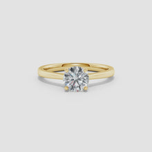 Prong Set Round Lab-Grown Diamond Reverse Tapered Setting Cathedral Engagement Ring
