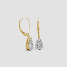 Lab-Grown Solitaire Pear-Shaped Diamond Leverback Earrings
