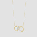 Load and play video in Gallery viewer, Lab-Grown Pave-Set Diamond Sideways Infinity Cross Pendant
