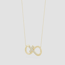 Lab-Grown Pave-Set Diamond Sideways Infinity Cross Pendant