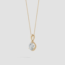 Lab-Grown Rope-Framed Claw-Set Diamond Solitaire Pendant