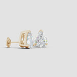 Load and play video in Gallery viewer, Lab-Grown Pear-Shaped Diamond Solitaire Stud Earrings
