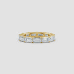 Load and play video in Gallery viewer, Prong-Set Emerald-Cut Lab-Grown Diamond East-West Eternity Wedding Ring
