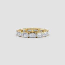 Prong-Set Emerald-Cut Lab-Grown Diamond East-West Eternity Wedding Ring