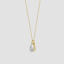 Prong-Set Pear-Shaped Lab-Grown Diamond Solitaire Pendant