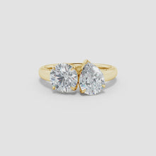 Lab-Grown Round & Pear Diamond Two-Stone Engagement Ring