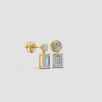 Load and play video in Gallery viewer, Lab-Grown Emerald-Cut Diamond Drop Earrings
