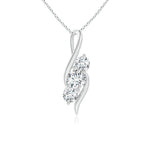 Load image into Gallery viewer, Lab-Grown Diamond Three Stone Pendant with Twisted Bale
