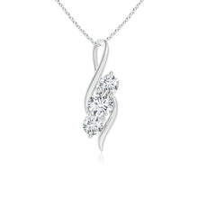 Lab-Grown Diamond Three Stone Pendant with Twisted Bale
