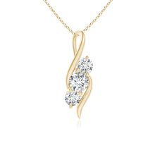 Lab-Grown Diamond Three Stone Pendant with Twisted Bale