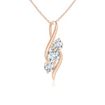Load image into Gallery viewer, Lab-Grown Diamond Three Stone Pendant with Twisted Bale

