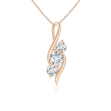 Lab-Grown Diamond Three Stone Pendant with Twisted Bale