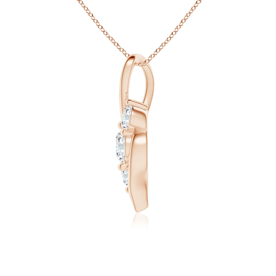Lab-Grown Diamond Three Stone Pendant with Twisted Bale