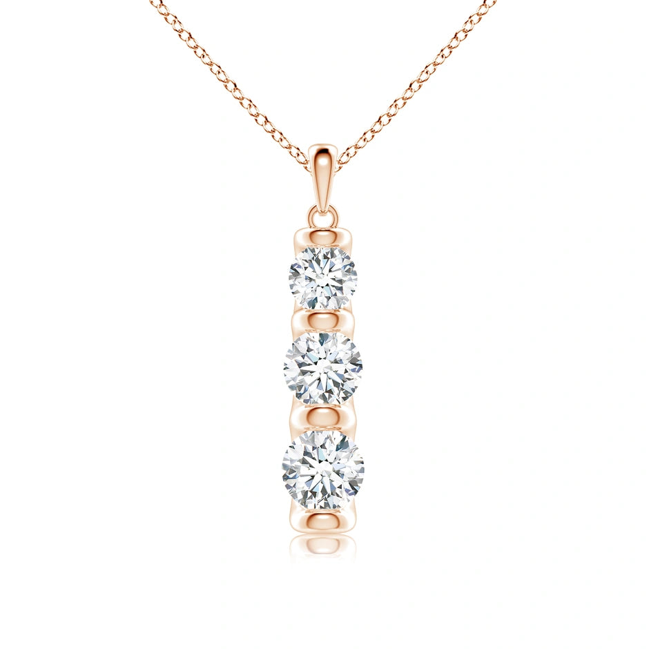 Three Stone Round Lab-Grown Diamond Journey Pendant